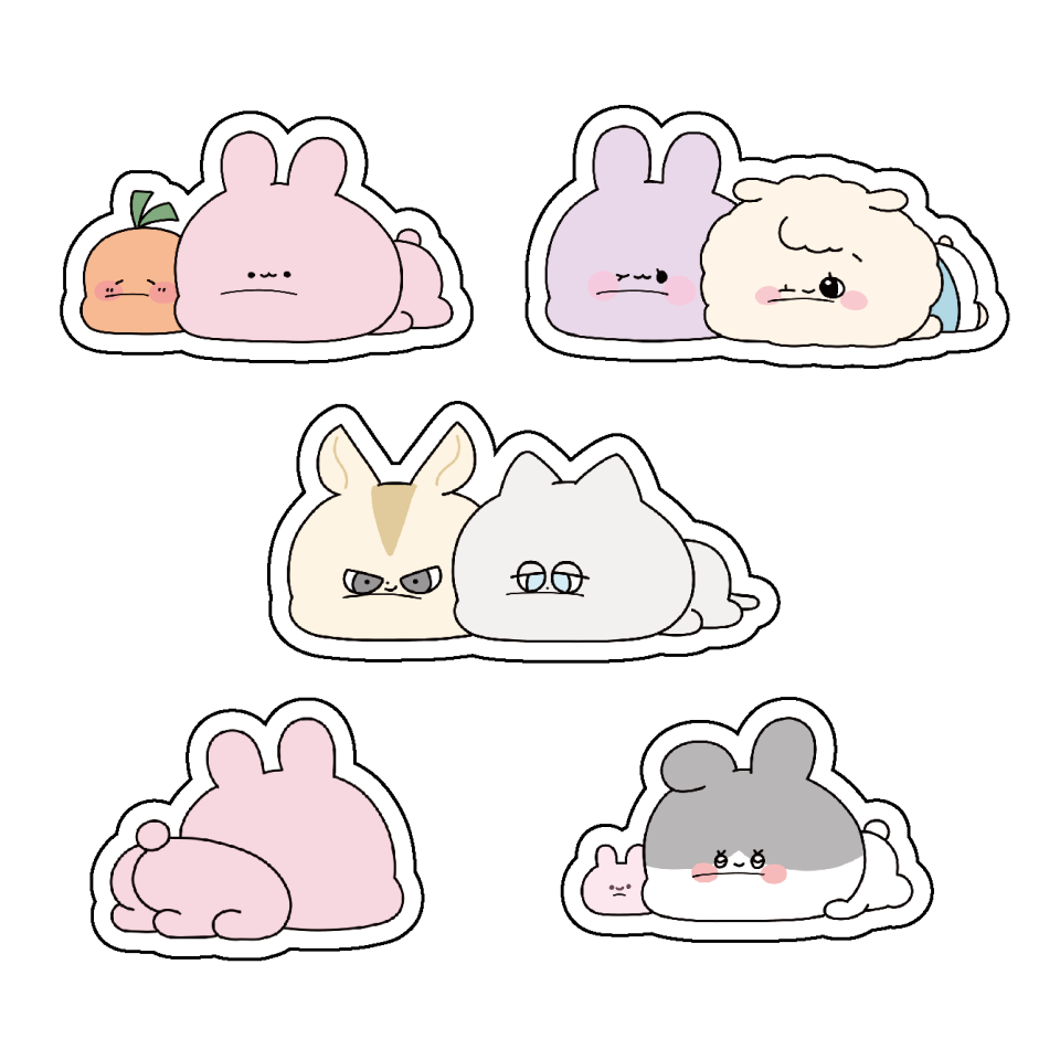 【あさみみちゃん】だらむに♡全員集合5枚入りステッカー