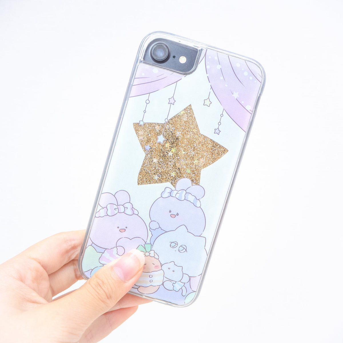【あさみみちゃん】きらきら星のグリッターiPhoneケース(パジャマパーティー)