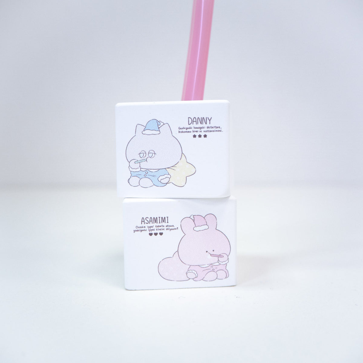 【あさみみちゃん】ごしごし磨こう♪珪藻土歯ブラシスタンド(2個セット)(パジャマパーティー)【10月中旬発送】