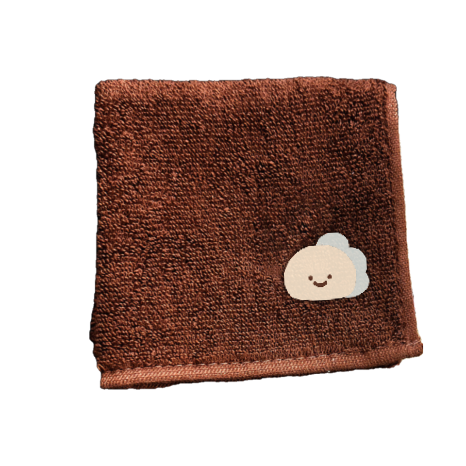 【困りザウルス】にっこり♪刺繍タオルハンカチ【11月中旬発送】
