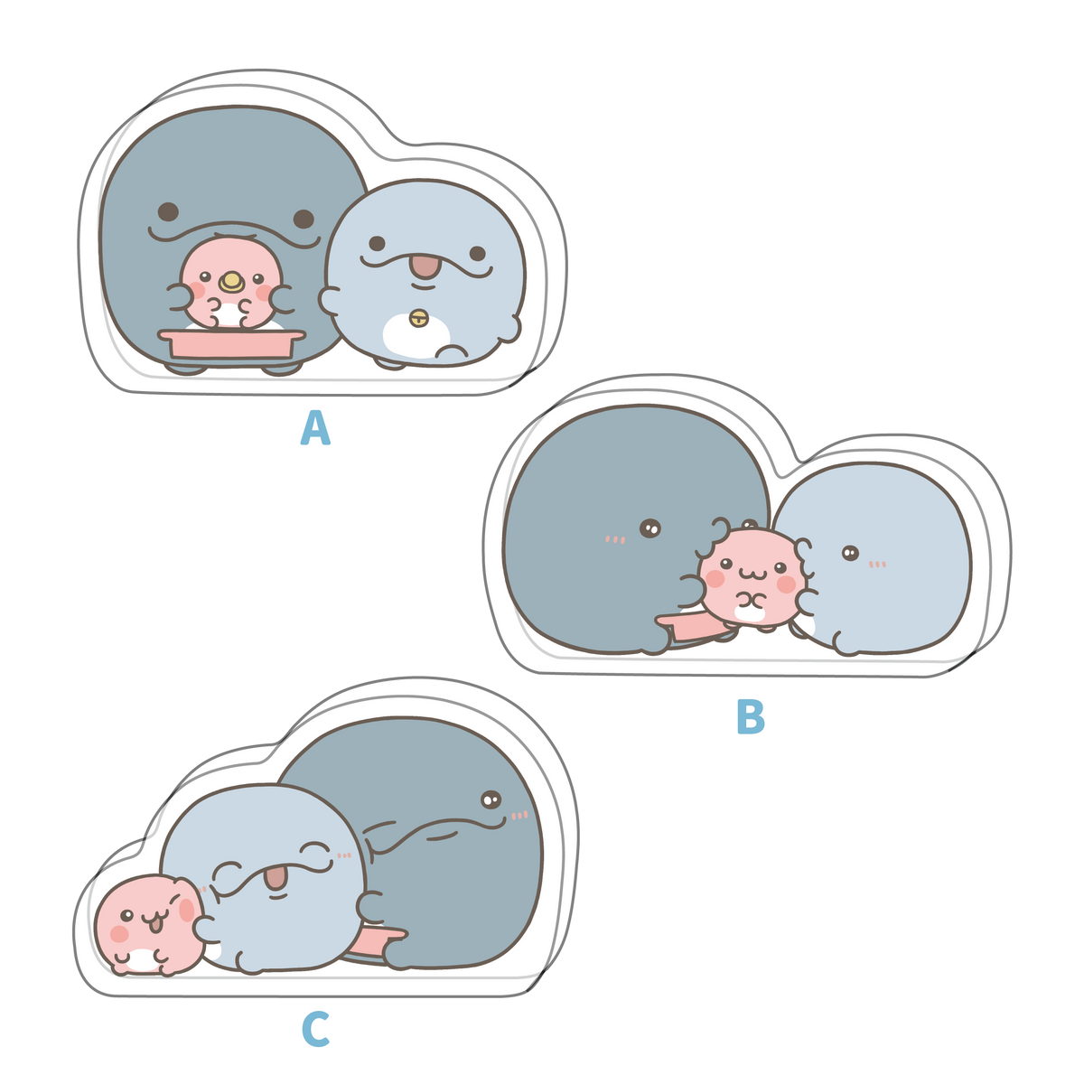 【親子イルカ】アクリルブロック【3月中旬発送】