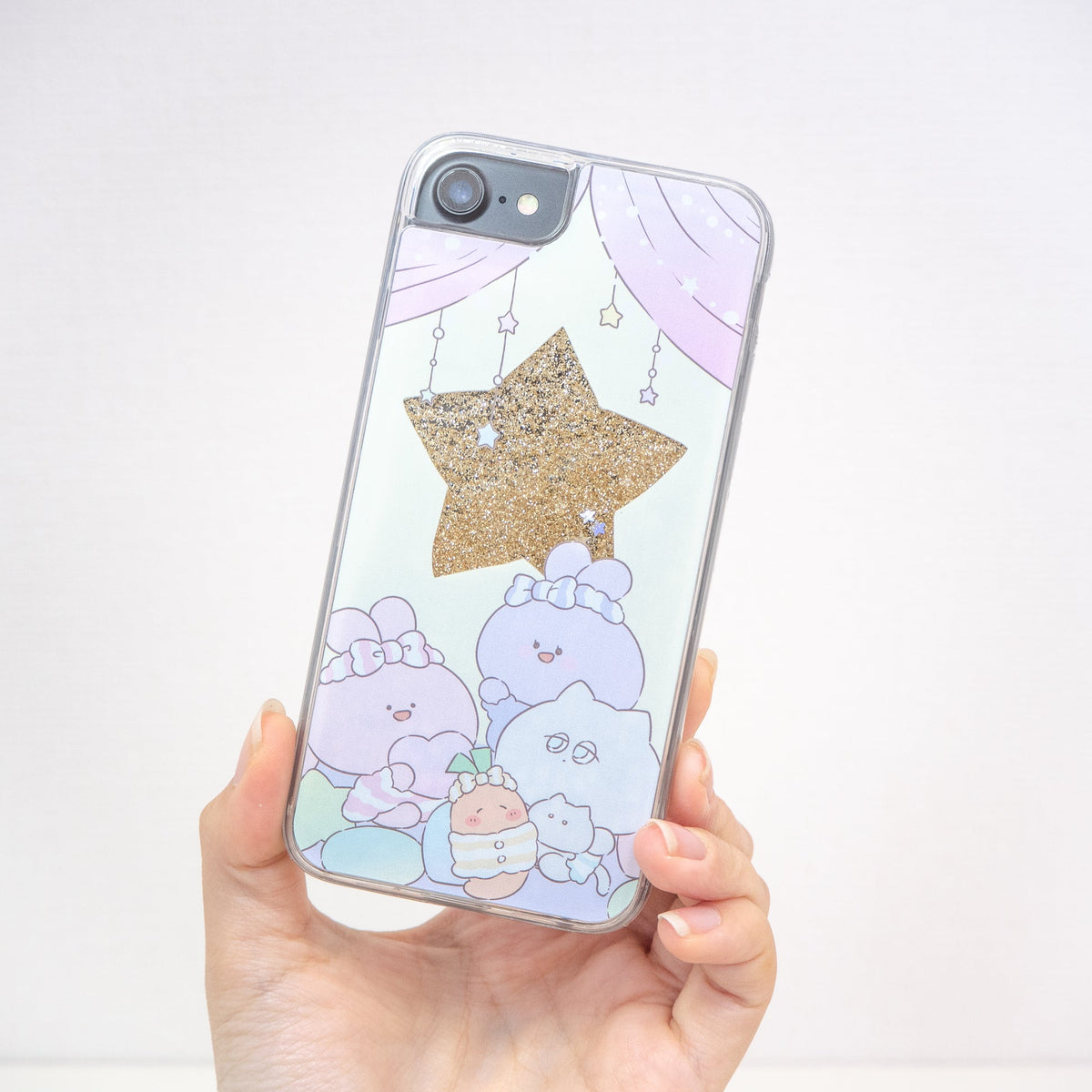 【あさみみちゃん】きらきら星のグリッターiPhoneケース(パジャマパーティー)