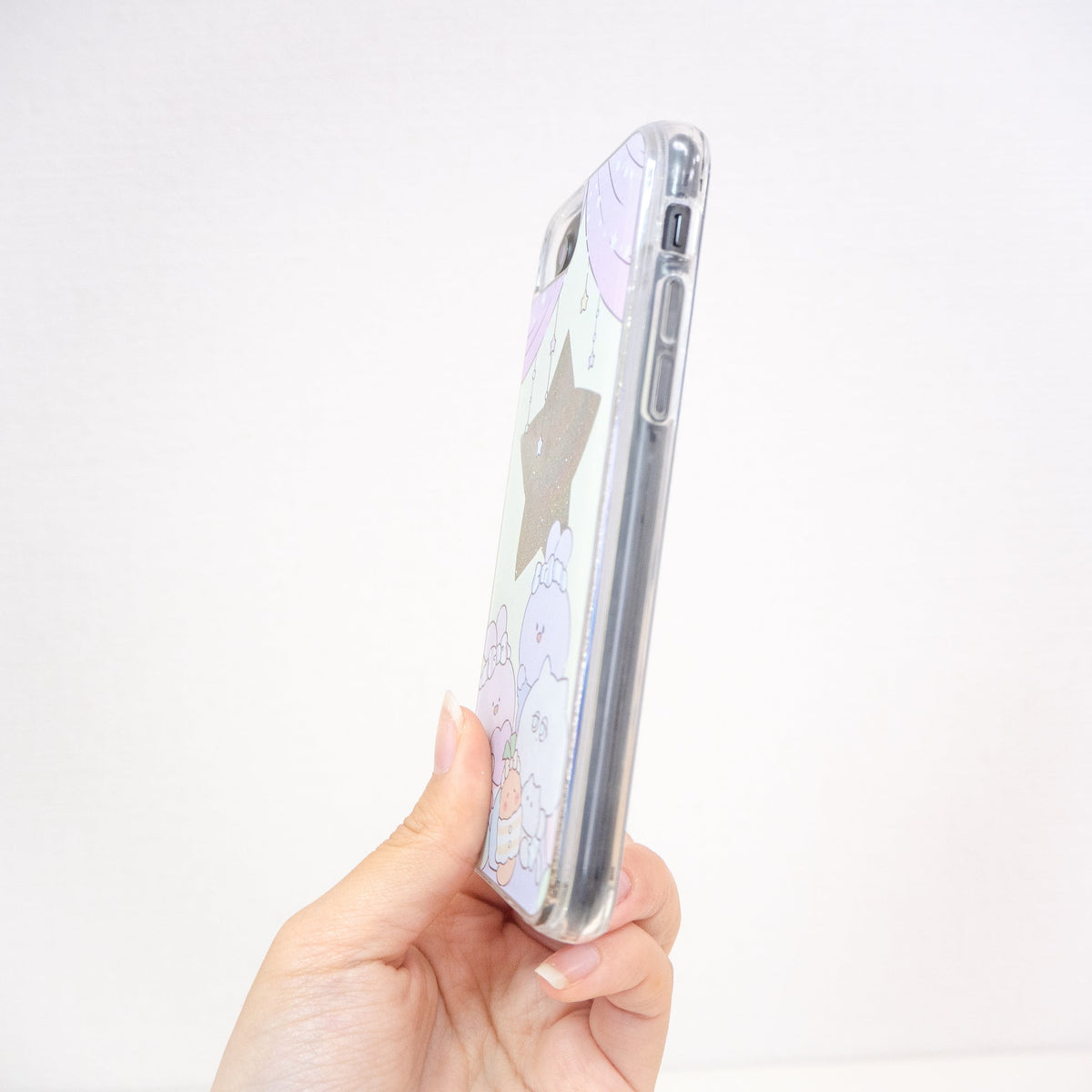 【あさみみちゃん】きらきら星のグリッターiPhoneケース(パジャマパーティー)