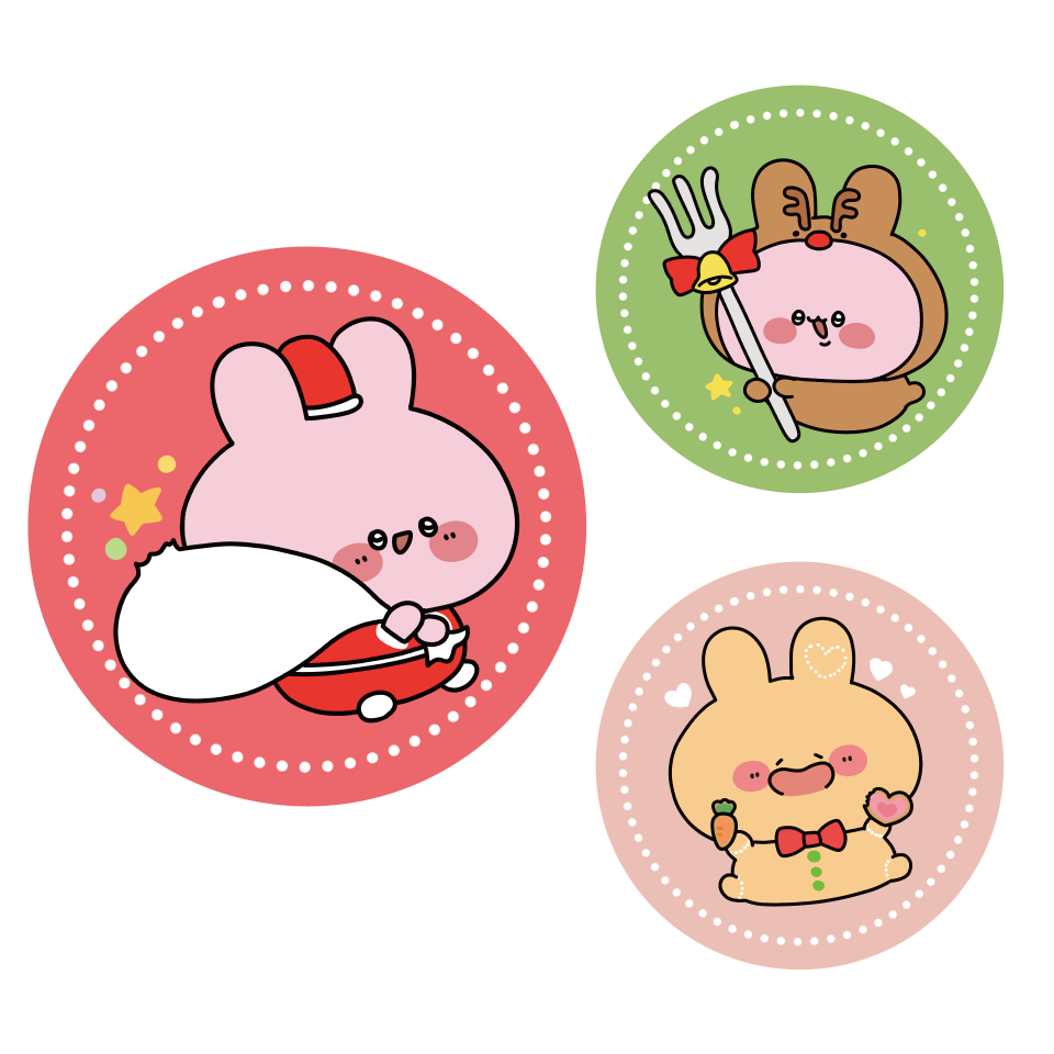 【あさみみちゃん】ハッピークリスマス✨缶マグネット【12月中旬発送】