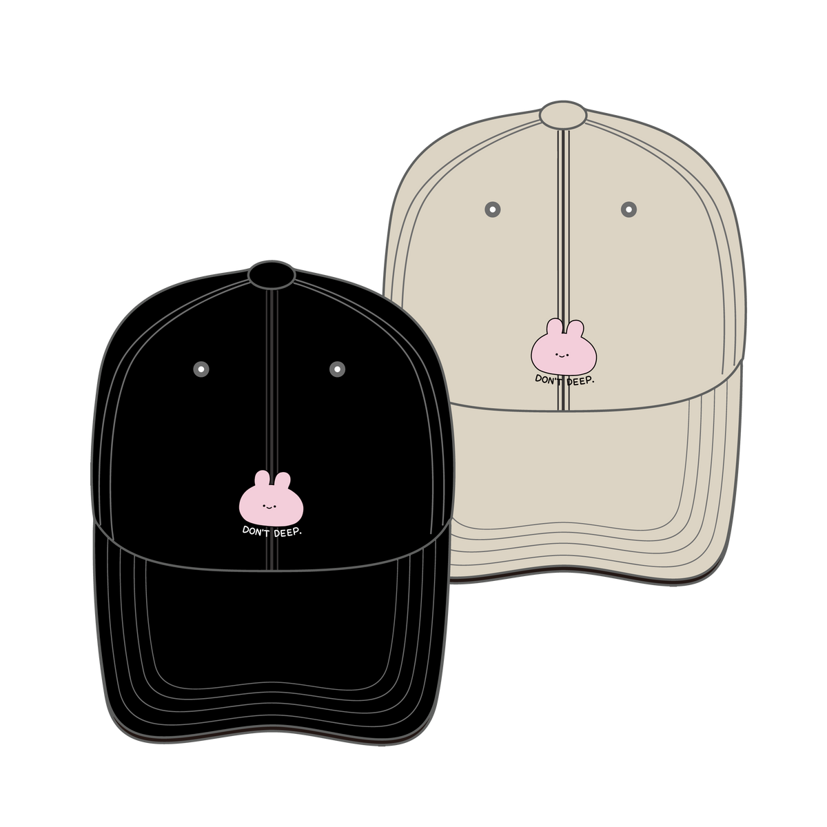 【あさみみちゃん】DON'T DEEP.刺繍キャップ【3月中旬発送】