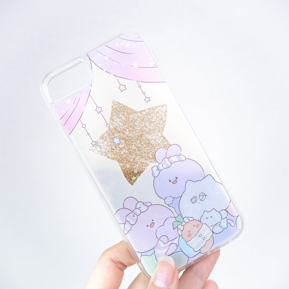 【あさみみちゃん】きらきら星のグリッターiPhoneケース(パジャマパーティー)