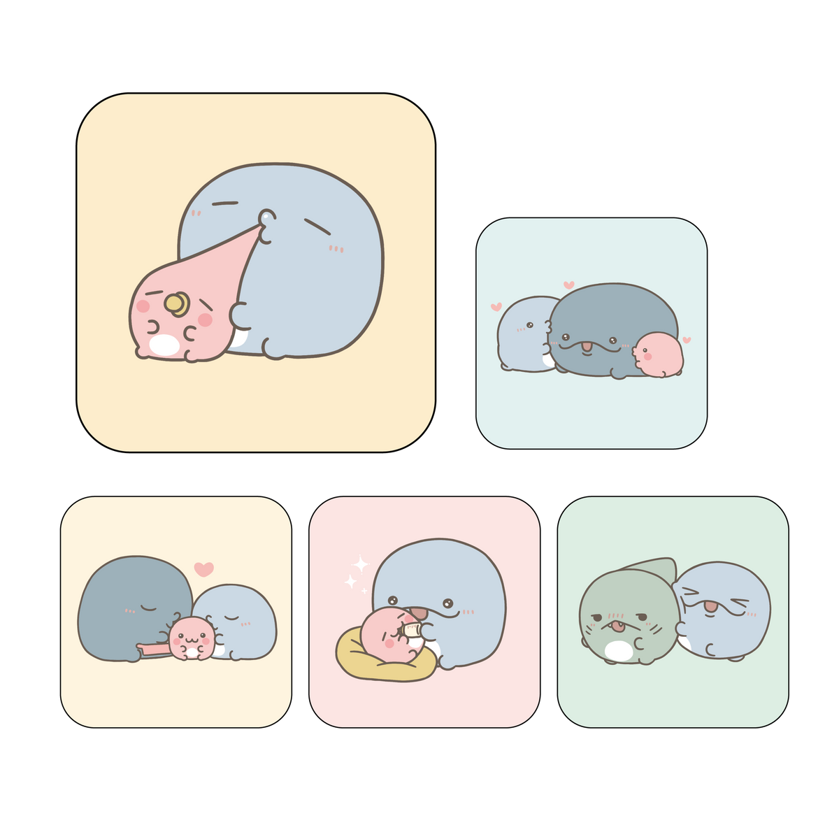 【親子イルカ】ランダム缶バッジ(全5種)【12月中旬発送】