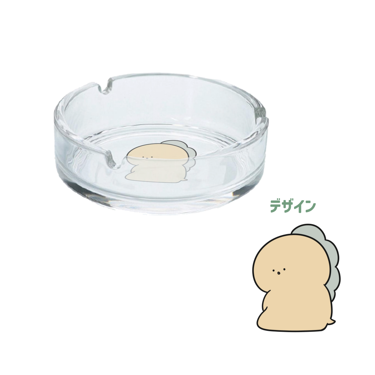 【困りザウルス】吸いすぎには気をつけて✨ガラス灰皿【10月中旬発送】