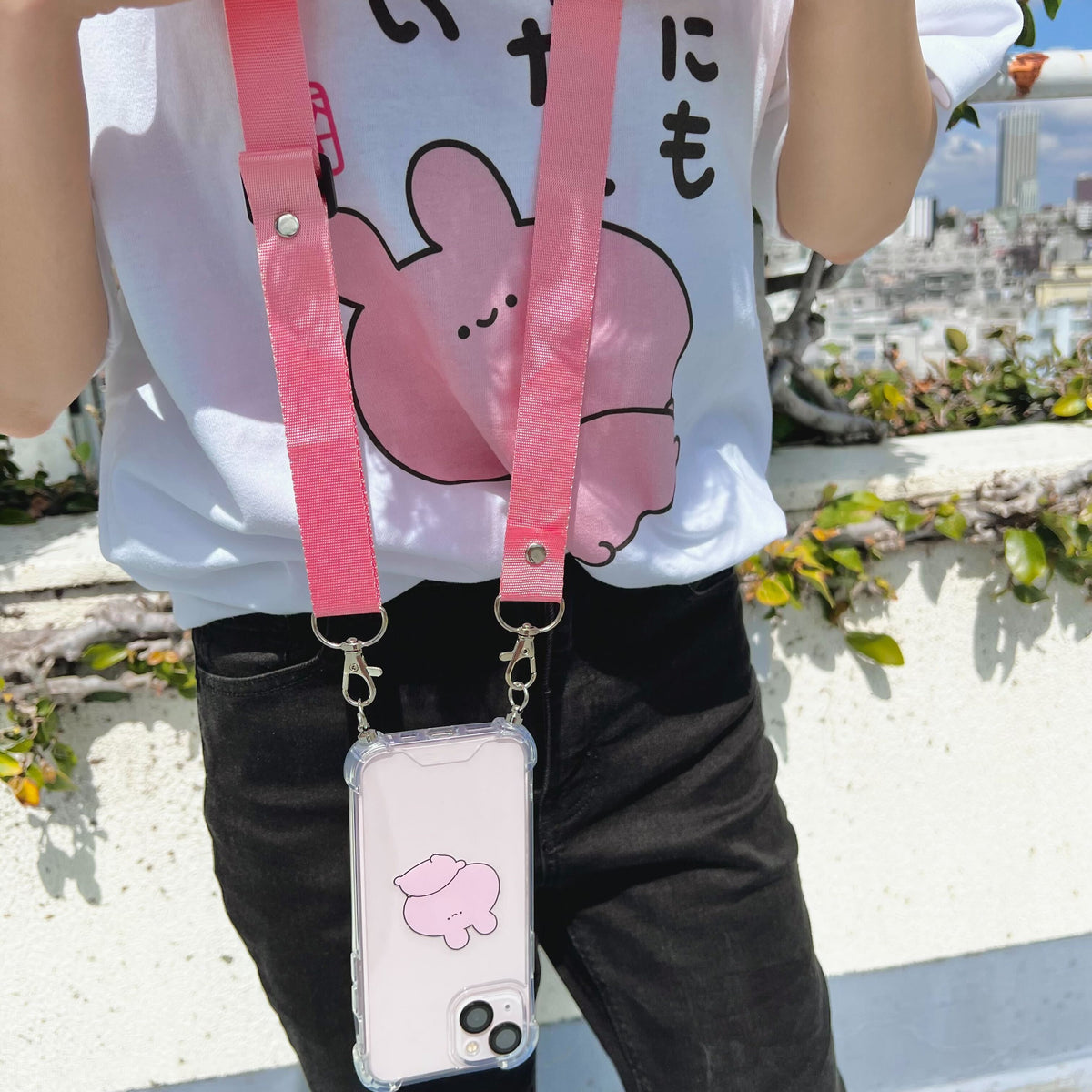 【あさみみちゃん】ネックストラップ付きiPhoneケース【5月中旬発送】
