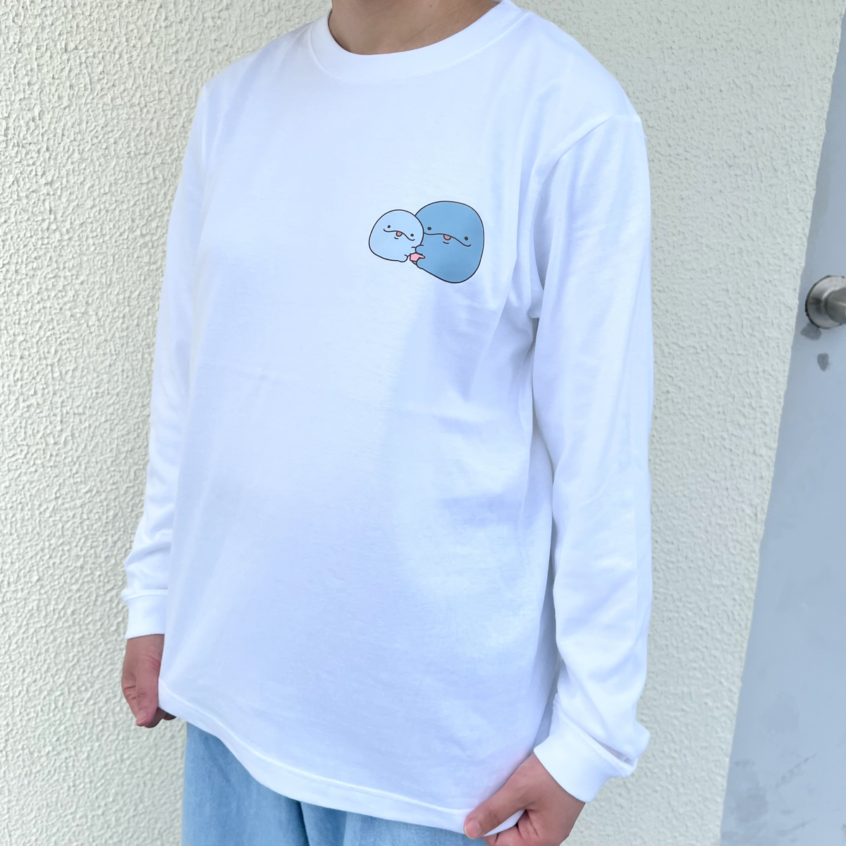 【親子イルカ】ワンポイントプリント長袖Tシャツ【5月中旬発送】