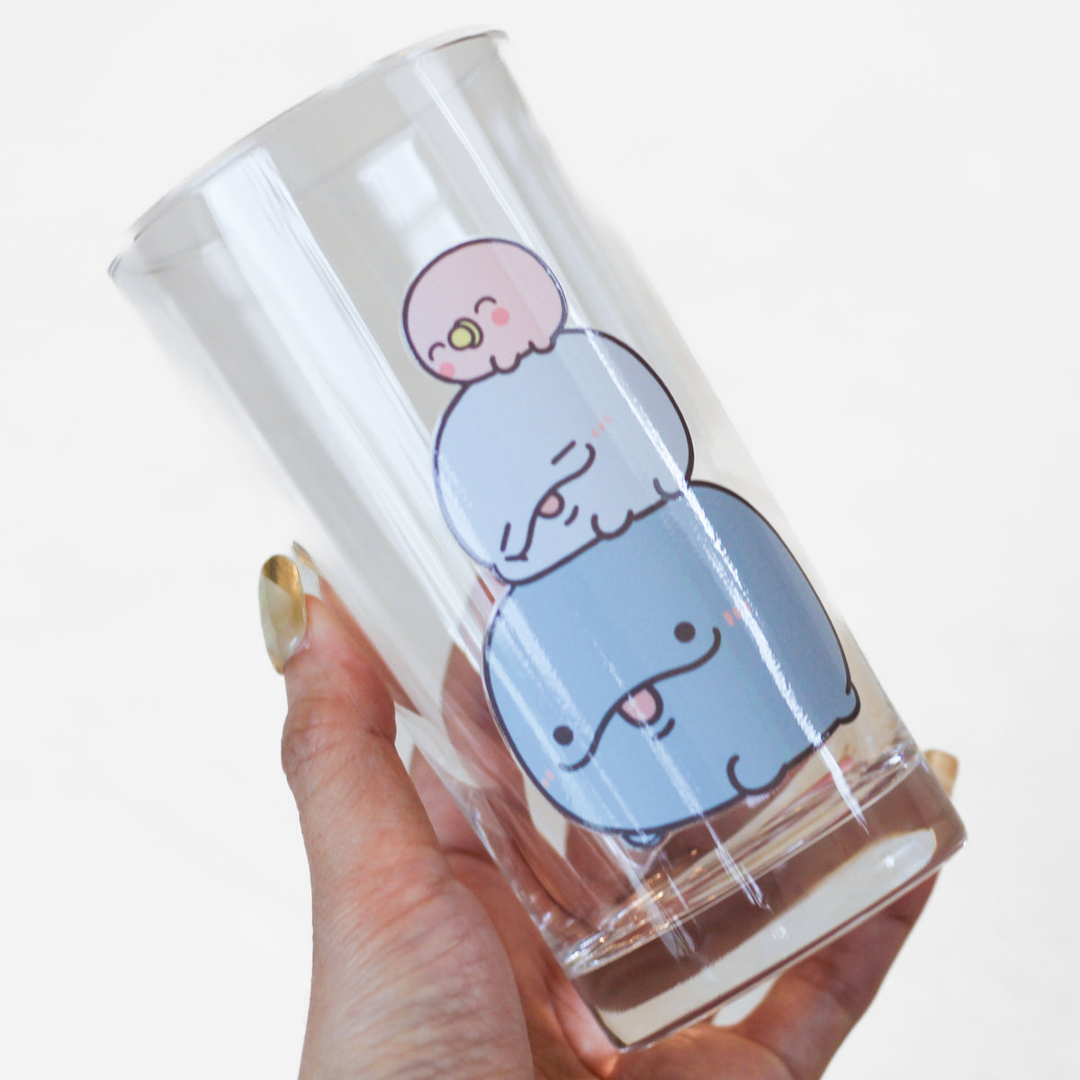 【親子イルカ】ストレートグラス (360 ml)【7月中旬発送】