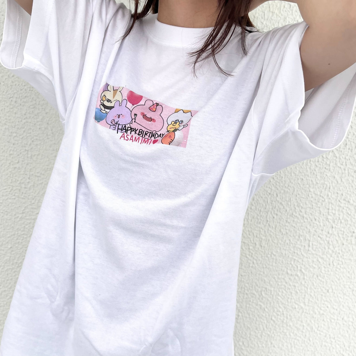 【あさみみちゃん】HAPPY BIRTHDAYTシャツ(みんなで)【6月中旬発送】