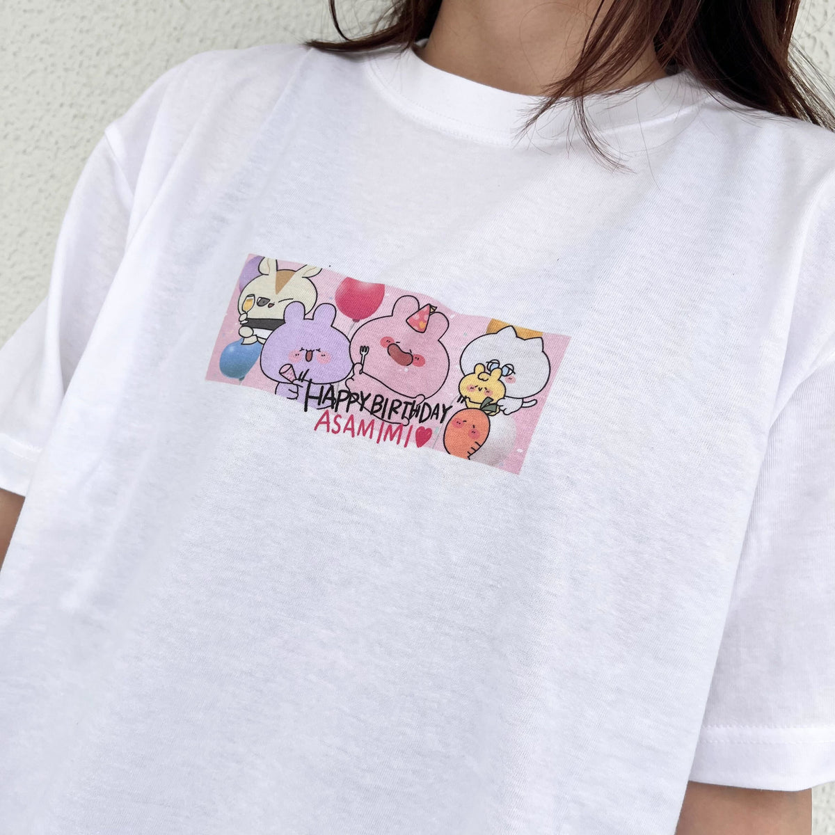 【あさみみちゃん】HAPPY BIRTHDAYTシャツ(みんなで)【6月中旬発送】