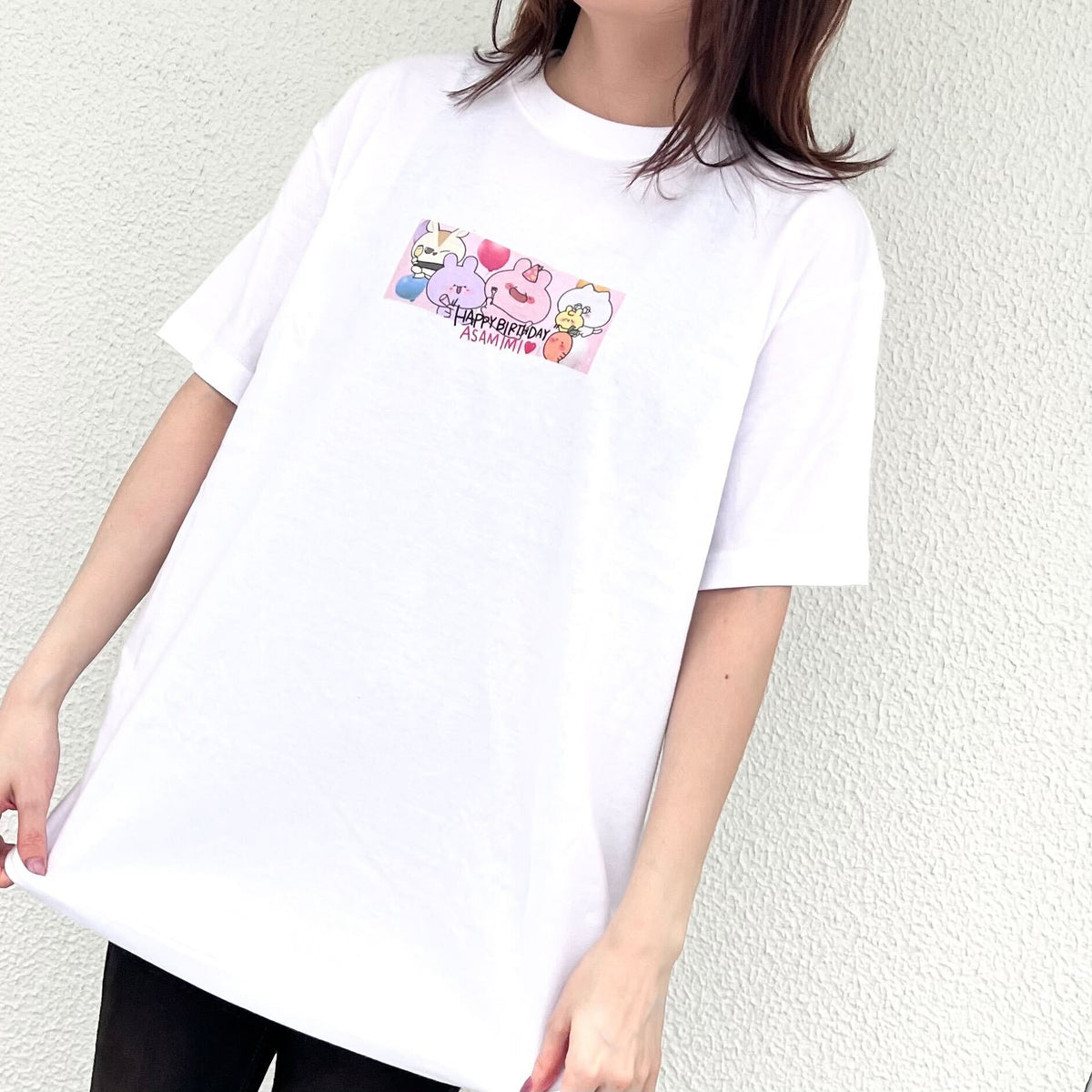 【あさみみちゃん】HAPPY BIRTHDAYTシャツ(みんなで)【6月中旬発送】