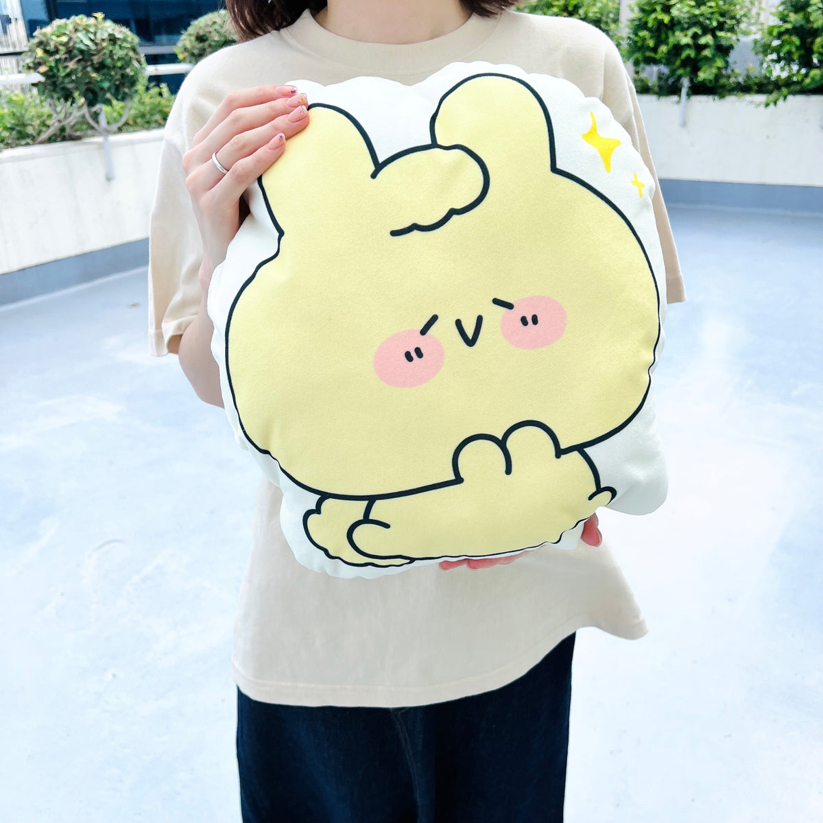 【あさみみちゃん】どっちの気持ち?裏表ダイカットクッション(ふあんちゃんとしあわせちゃんシリーズ)【9月下旬発送】