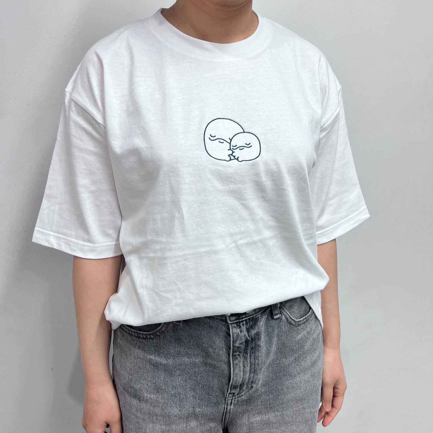 【親子イルカ】ビッグシルエット刺繍Tシャツ【7月中旬発送】
