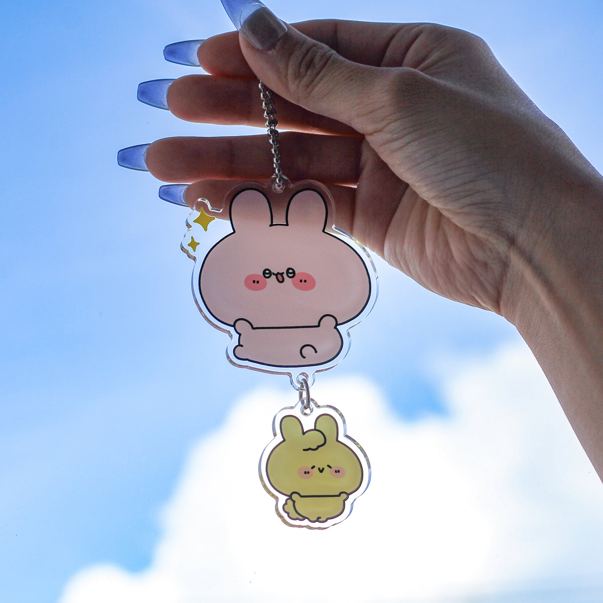 【あさみみちゃん】離れないでね♪つながるアクキー(ふあんちゃんとしあわせちゃんシリーズ)【9月下旬発送】