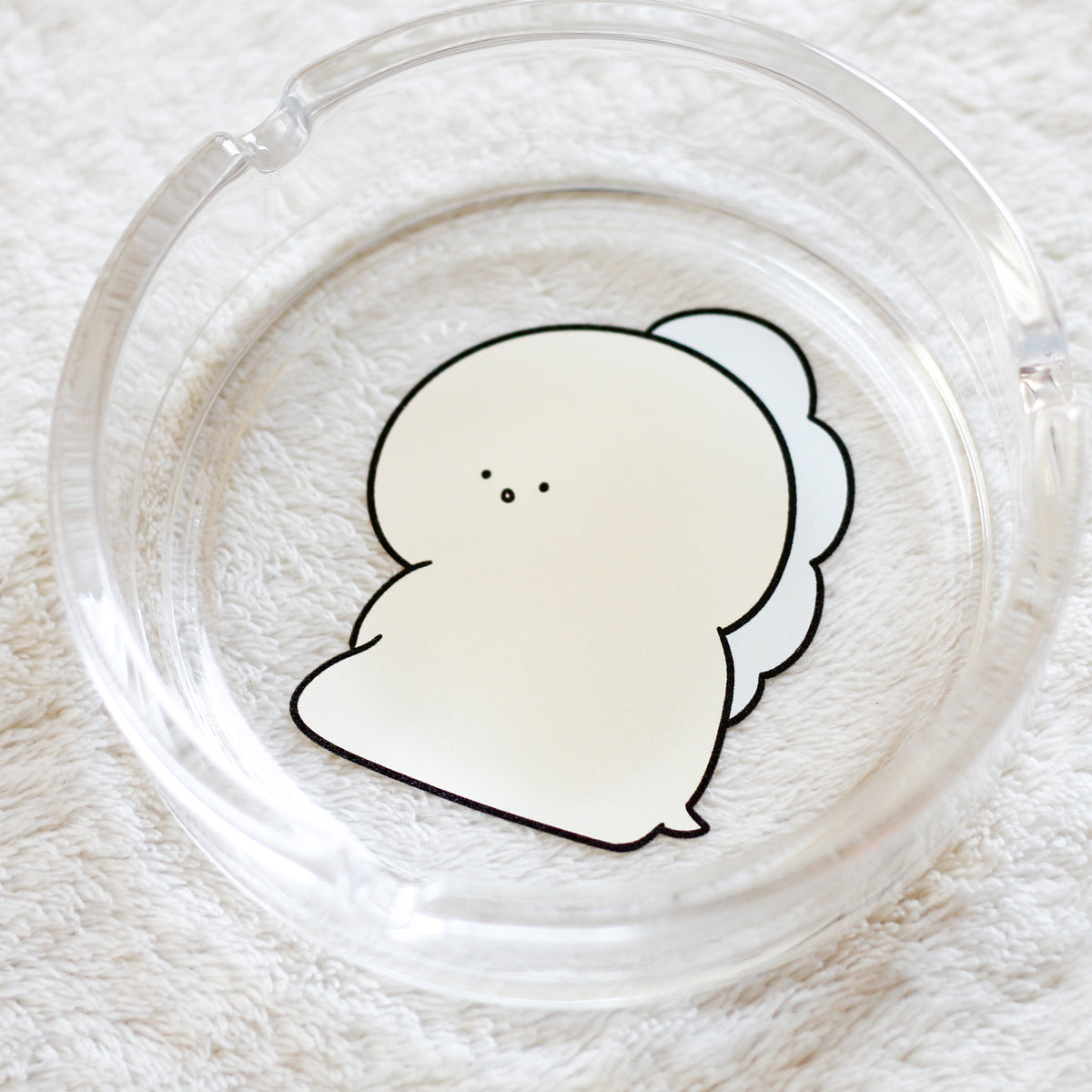 【困りザウルス】吸いすぎには気をつけて✨ガラス灰皿【10月中旬発送】
