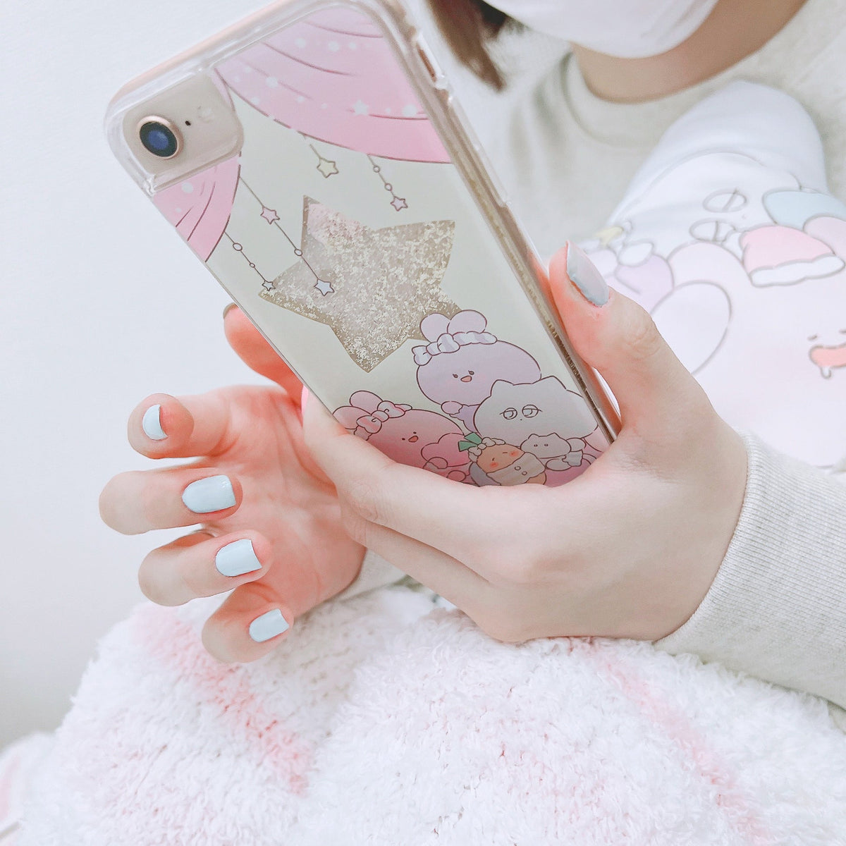 【あさみみちゃん】きらきら星のグリッターiPhoneケース(パジャマパーティー)