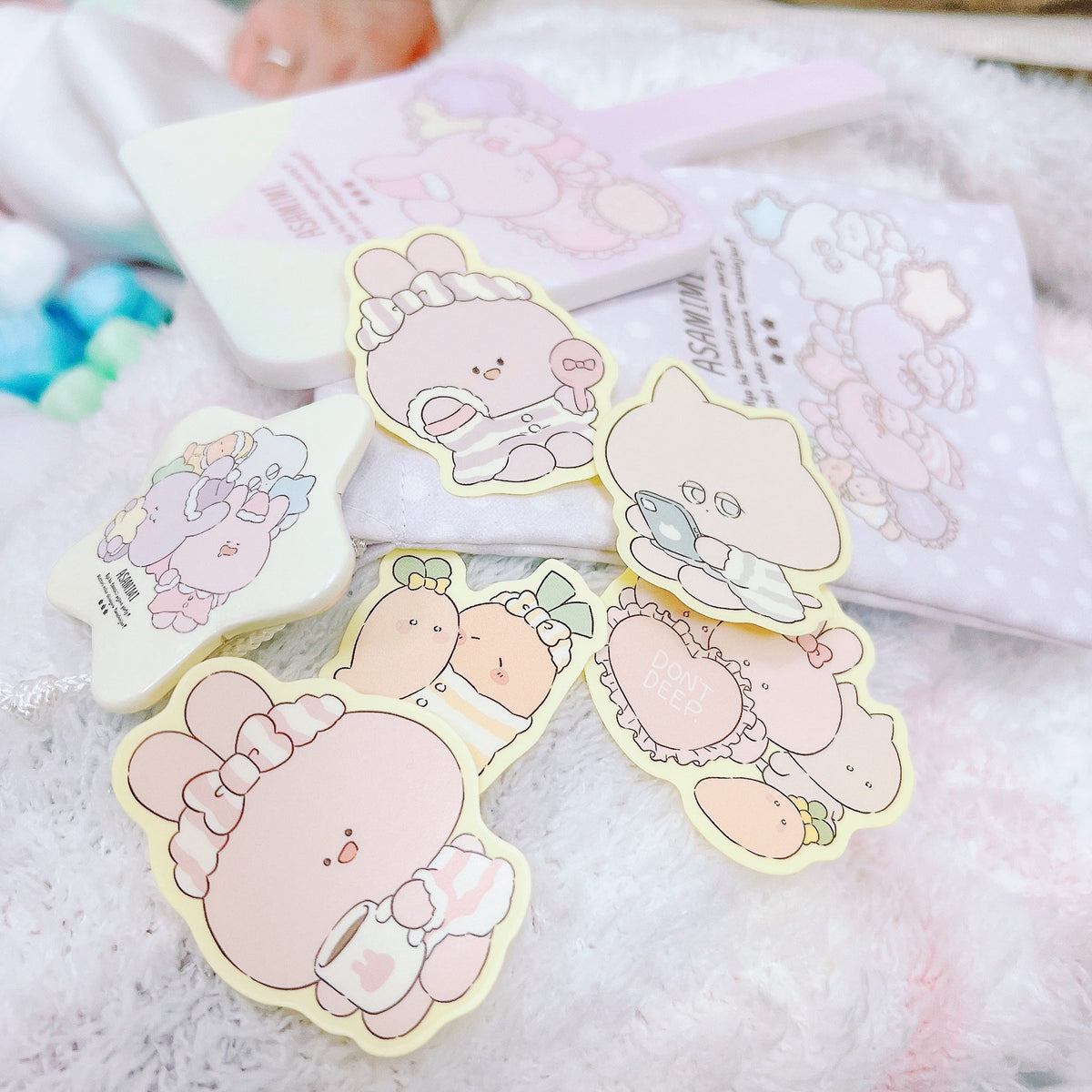 【あさみみちゃん】透け感♡パジャマパーティークリアステッカー(5枚入り)(パジャマパーティー)