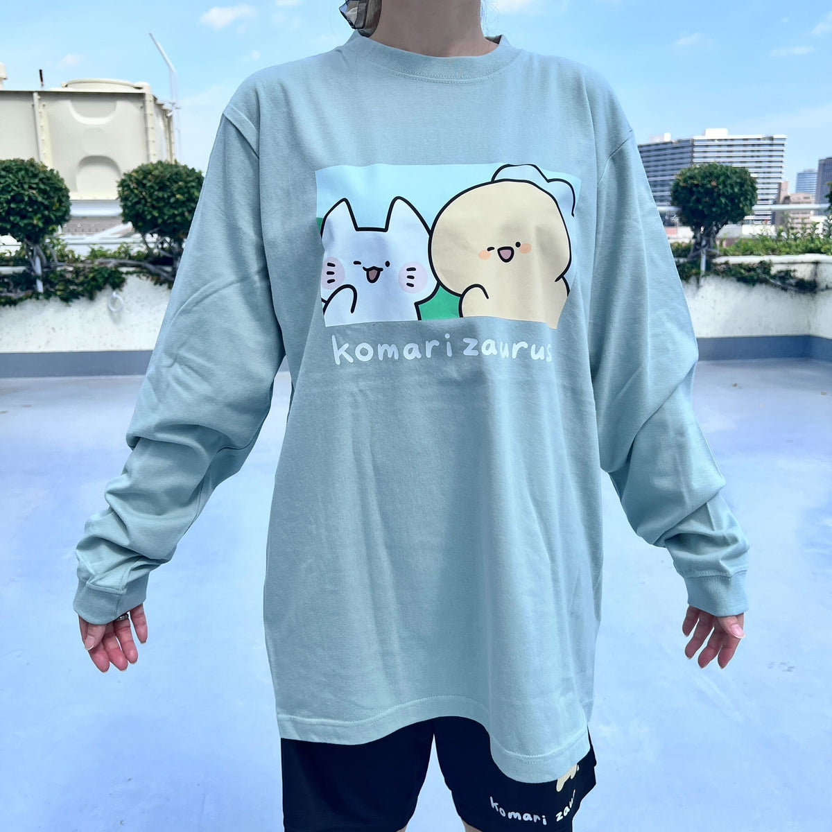 【困りザウルス】ふたりのプリント長袖Tシャツ【10月中旬発送】
