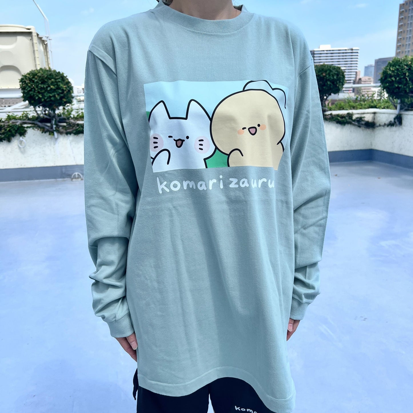 【困りザウルス】ふたりのプリント長袖Tシャツ【10月中旬発送】