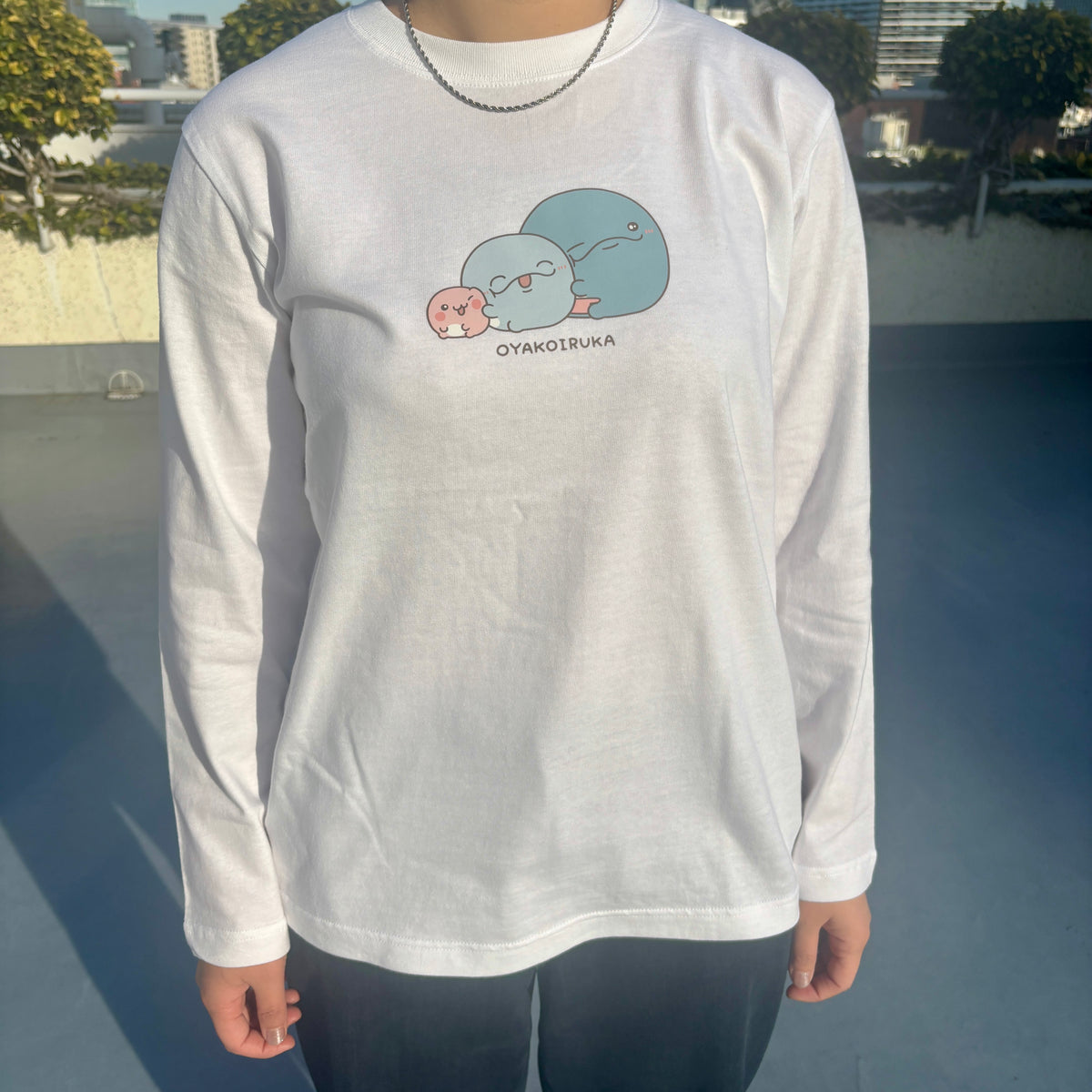 【親子イルカ】プリント長袖Tシャツ【3月中旬発送】