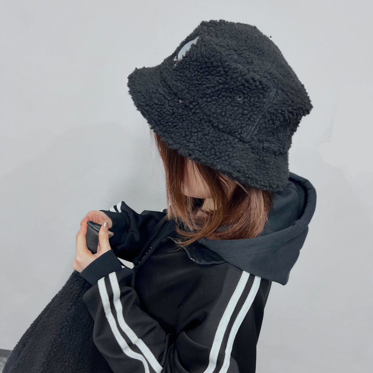 【あさみみちゃん】ふわもこ刺繍ボアバケットハット