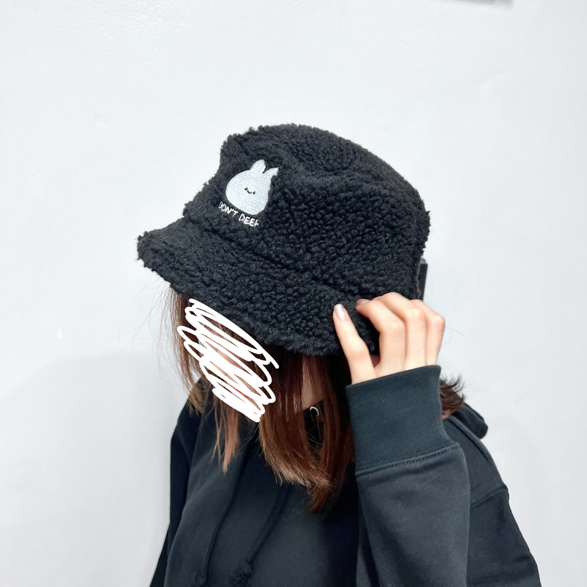 【あさみみちゃん】ふわもこ刺繍ボアバケットハット