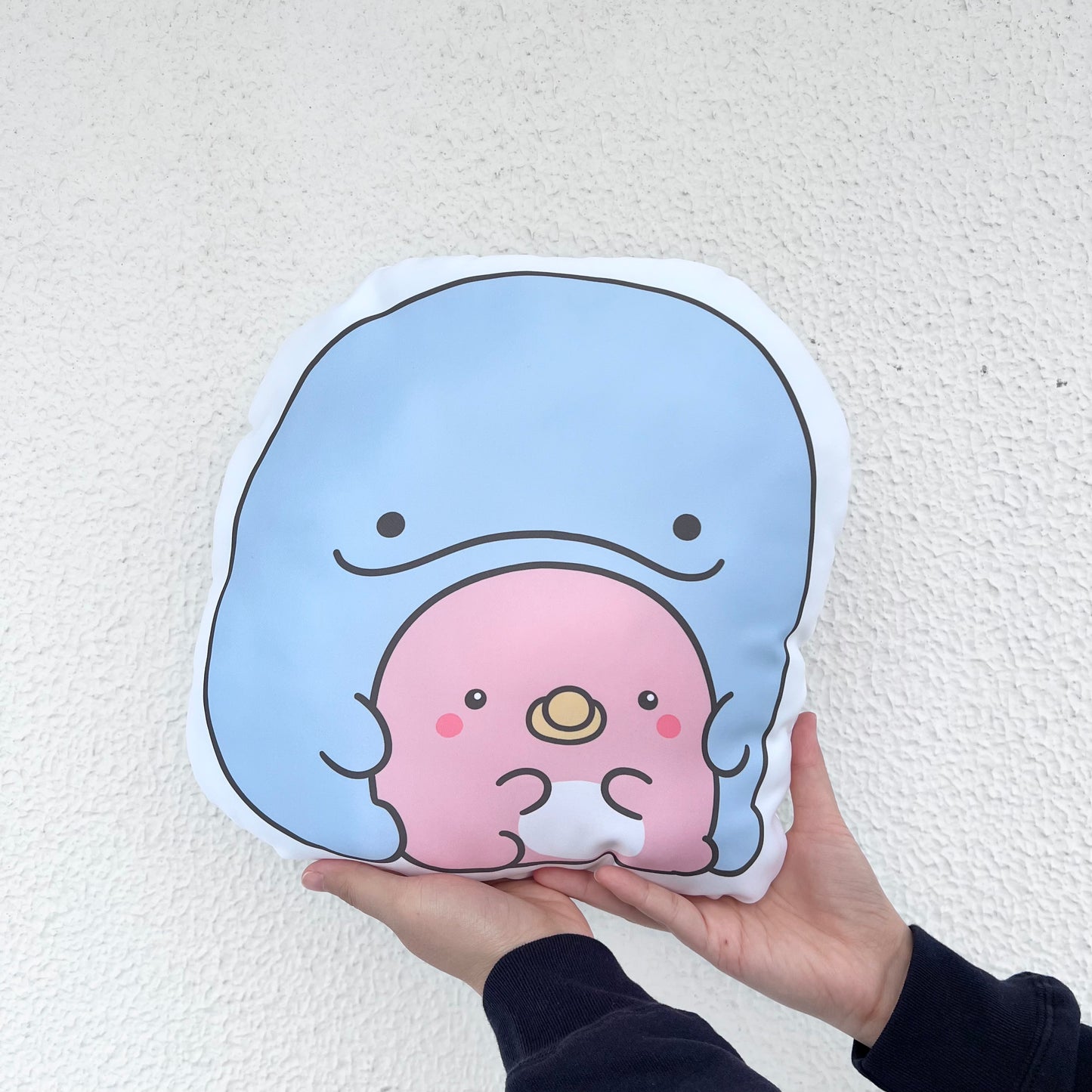 【親子イルカ】ピーちゃん大好き❣️ダイカットクッション