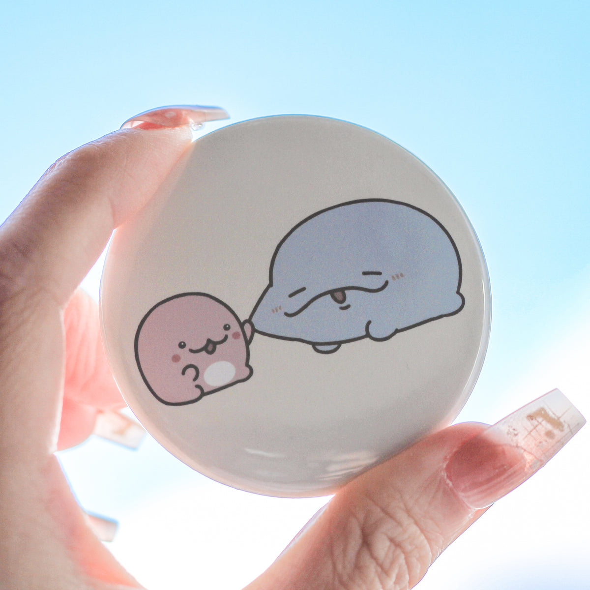 【親子イルカ】人気シーンいろいろ♪ランダム缶バッジコンプリートセット(全5種)【2月中旬発送】