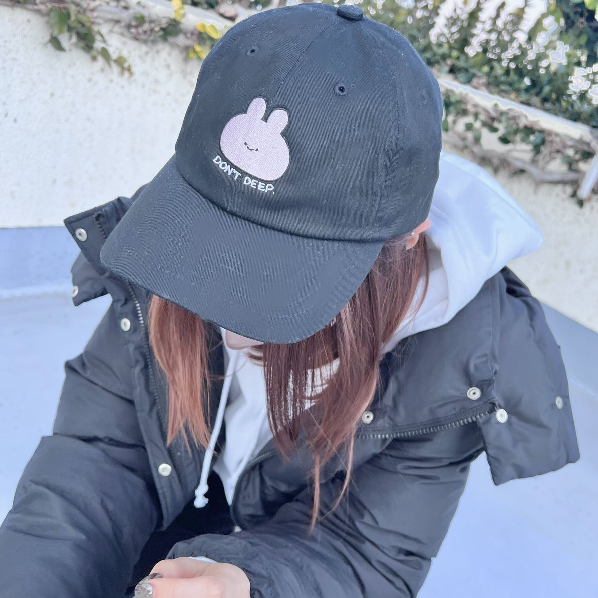 【あさみみちゃん】DON'T DEEP.刺繍キャップ【3月中旬発送】