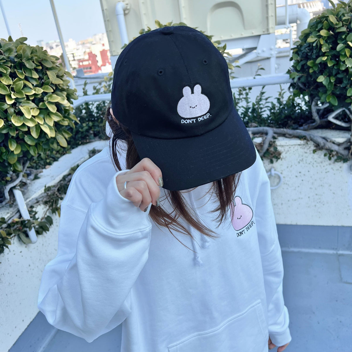 【あさみみちゃん】DON'T DEEP.刺繍キャップ【3月中旬発送】