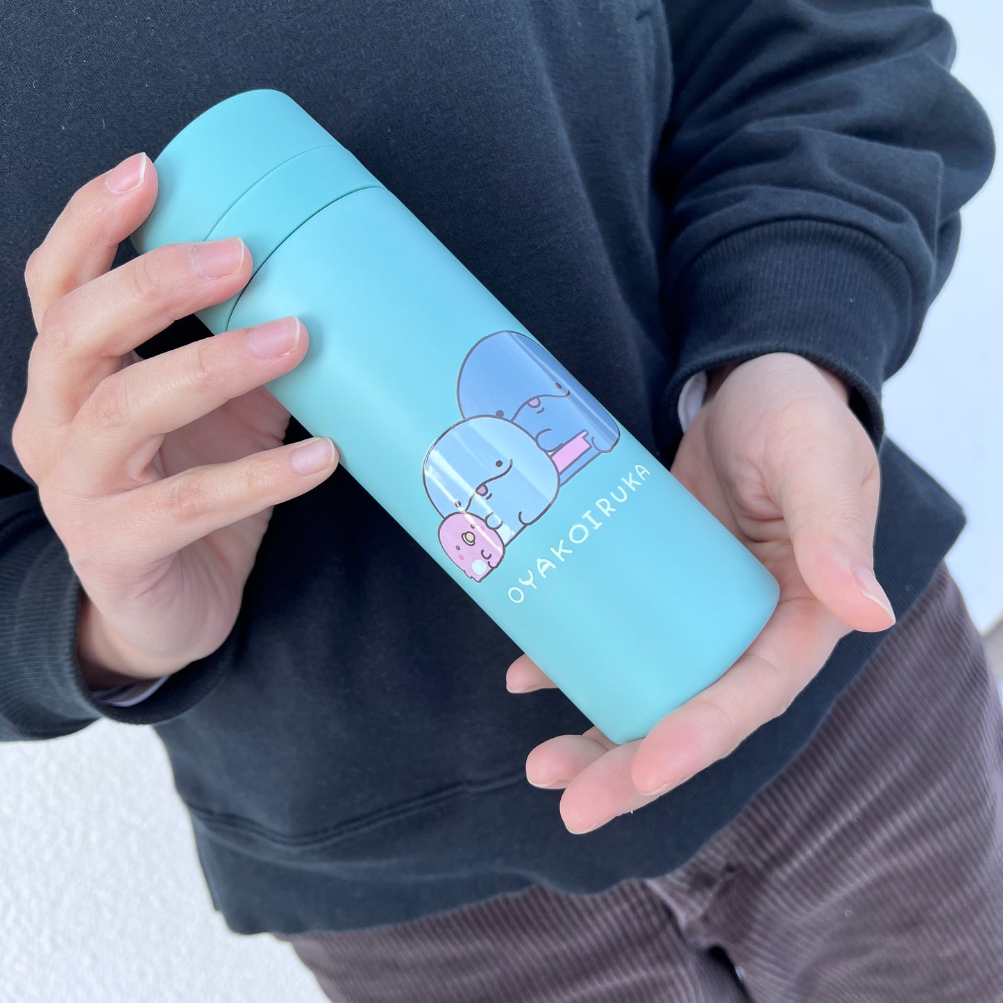 【親子イルカ】みんな仲良しスリムサーモステンレスボトル(300ml)【3月中旬発送】