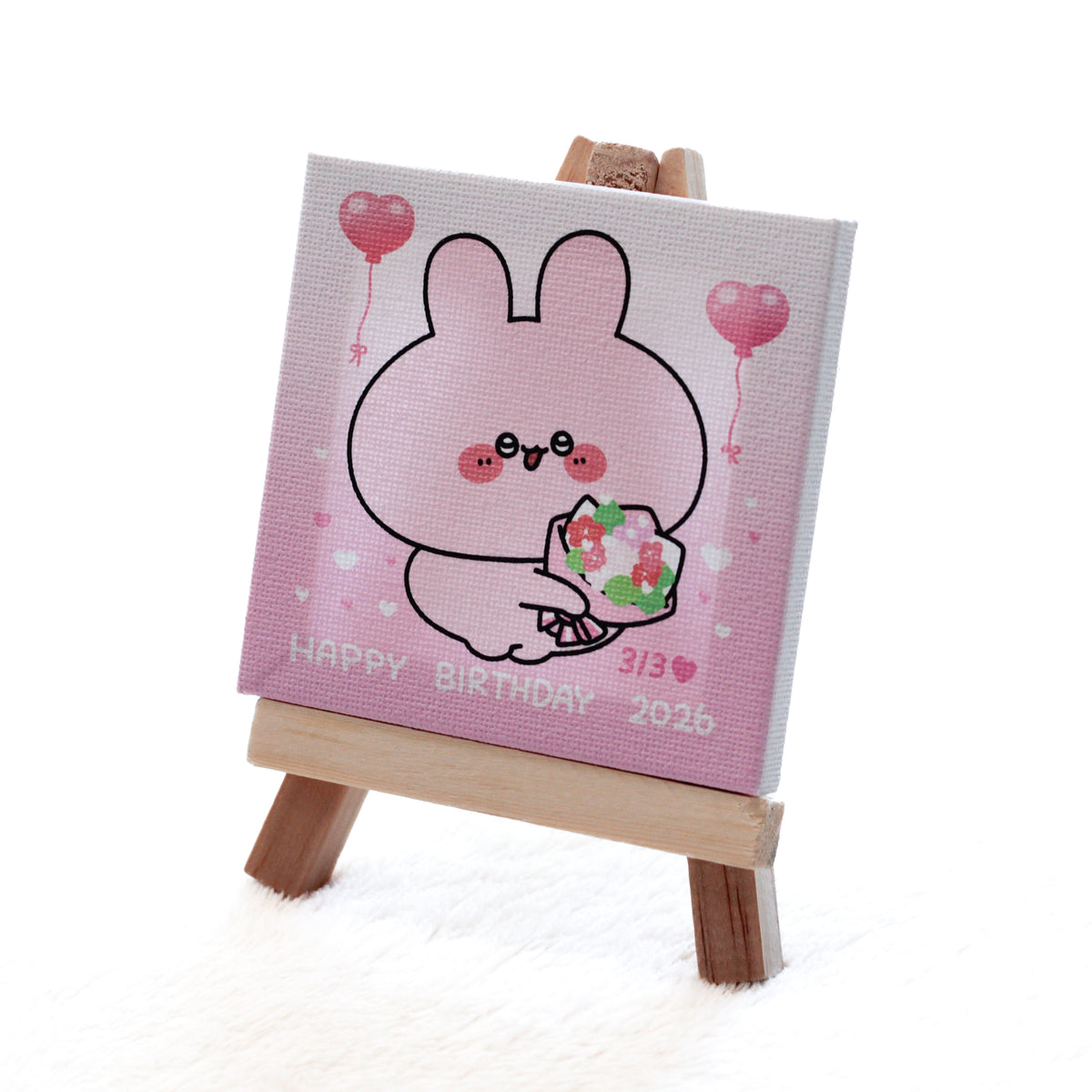 【あさみみちゃん】【5日間限定先行予約販売】あさみみバースデー♡イーゼル付きミニキャンバス【2月下旬発送】