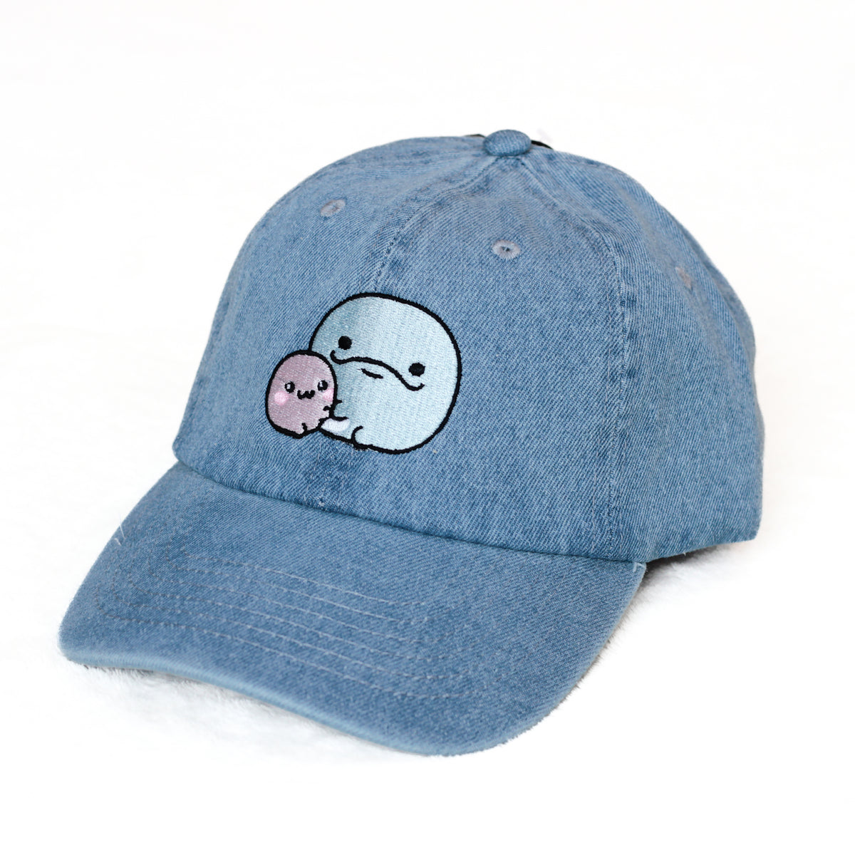 【親子イルカ】刺繍デニムキャップ【4月中旬発送】