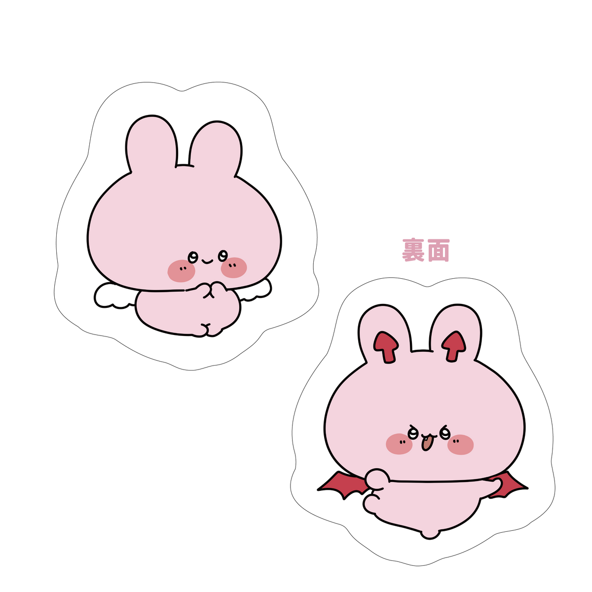 【あさみみちゃん】天使と小悪魔♡ダイカットクッション【8月中旬発送】