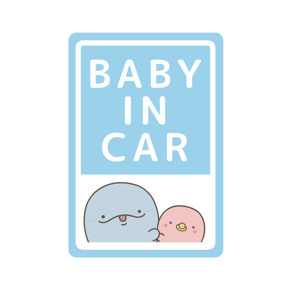 【親子イルカ】赤ちゃんが乗ってます♪ベビーインカーステッカー