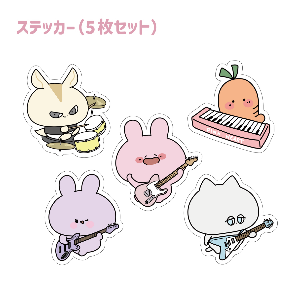 【あさみみちゃん】BAND_ステッカー(5種セット)(ASAMIMI BASIC 2024 March)