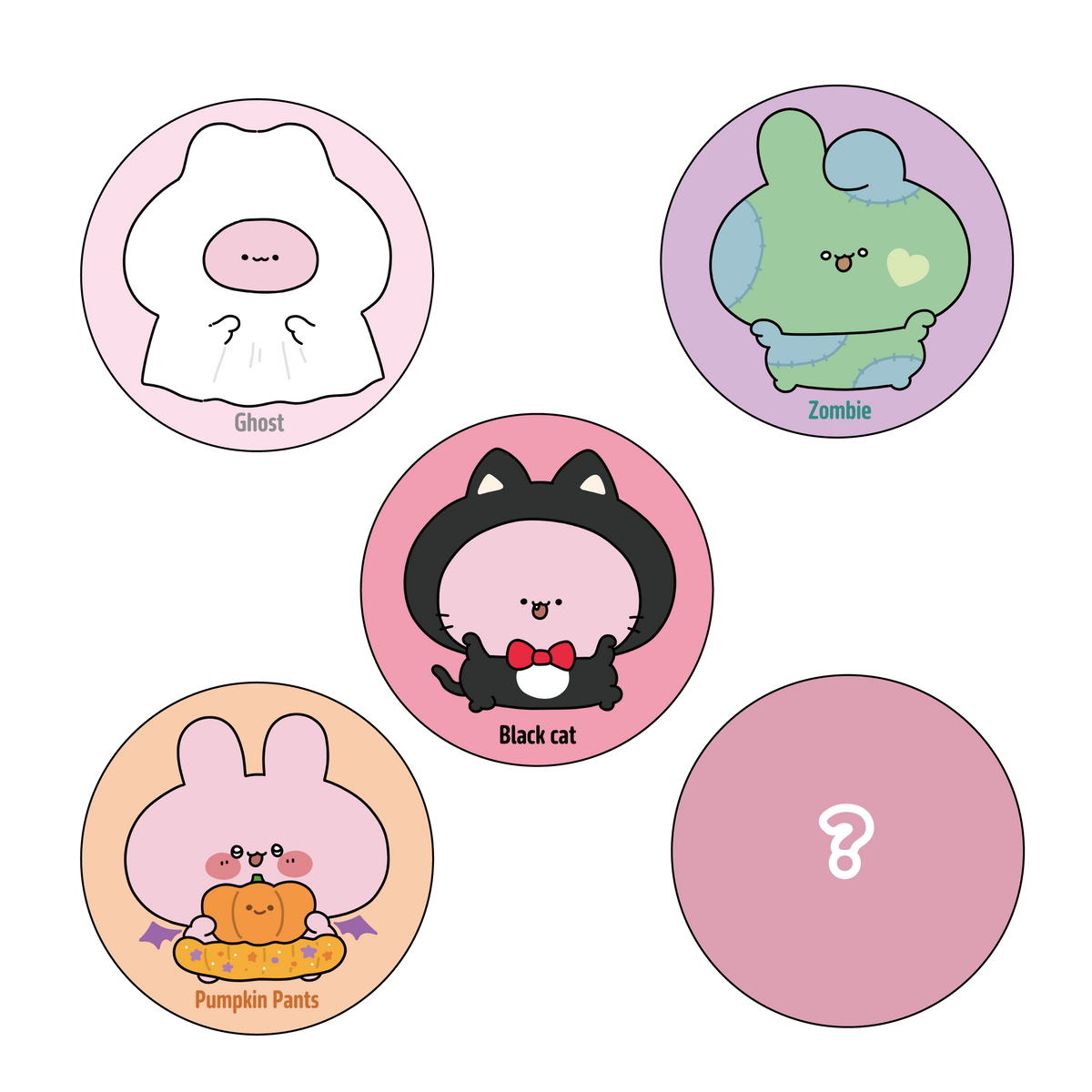 【あさみみちゃん】シークレットあり♪ランダムハロウィン缶バッジコンプリートセット(全5種)【10月中旬発送】