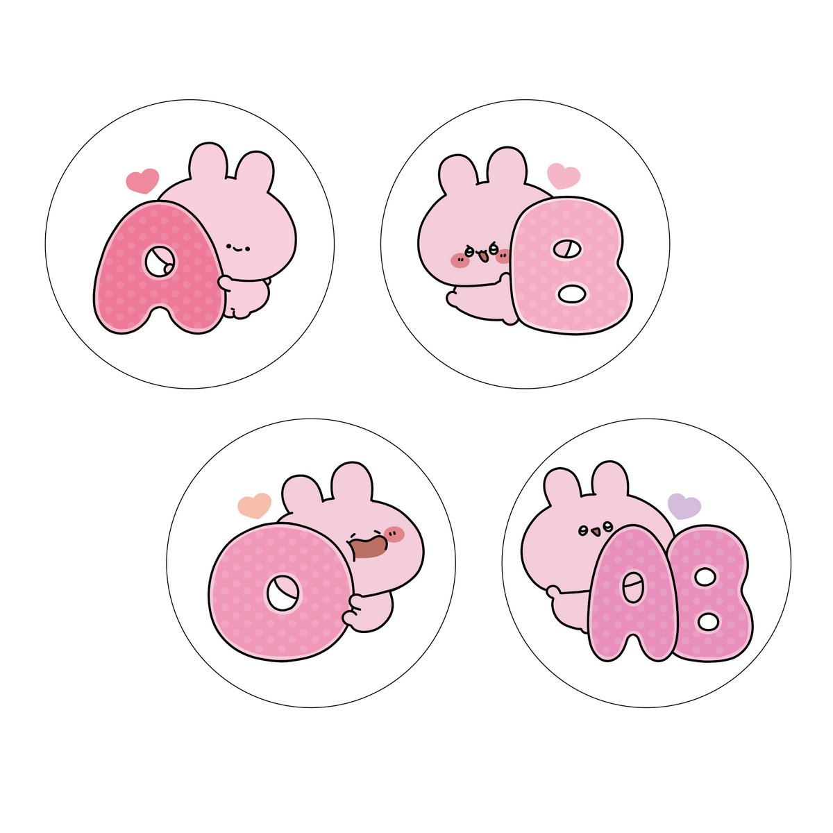 【あさみみちゃん】血液型缶バッジ(全4種)【3月中旬発送】