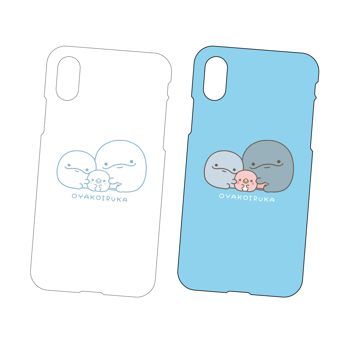 【親子イルカ】マットタイプiPhoneケース【8月中旬発送】