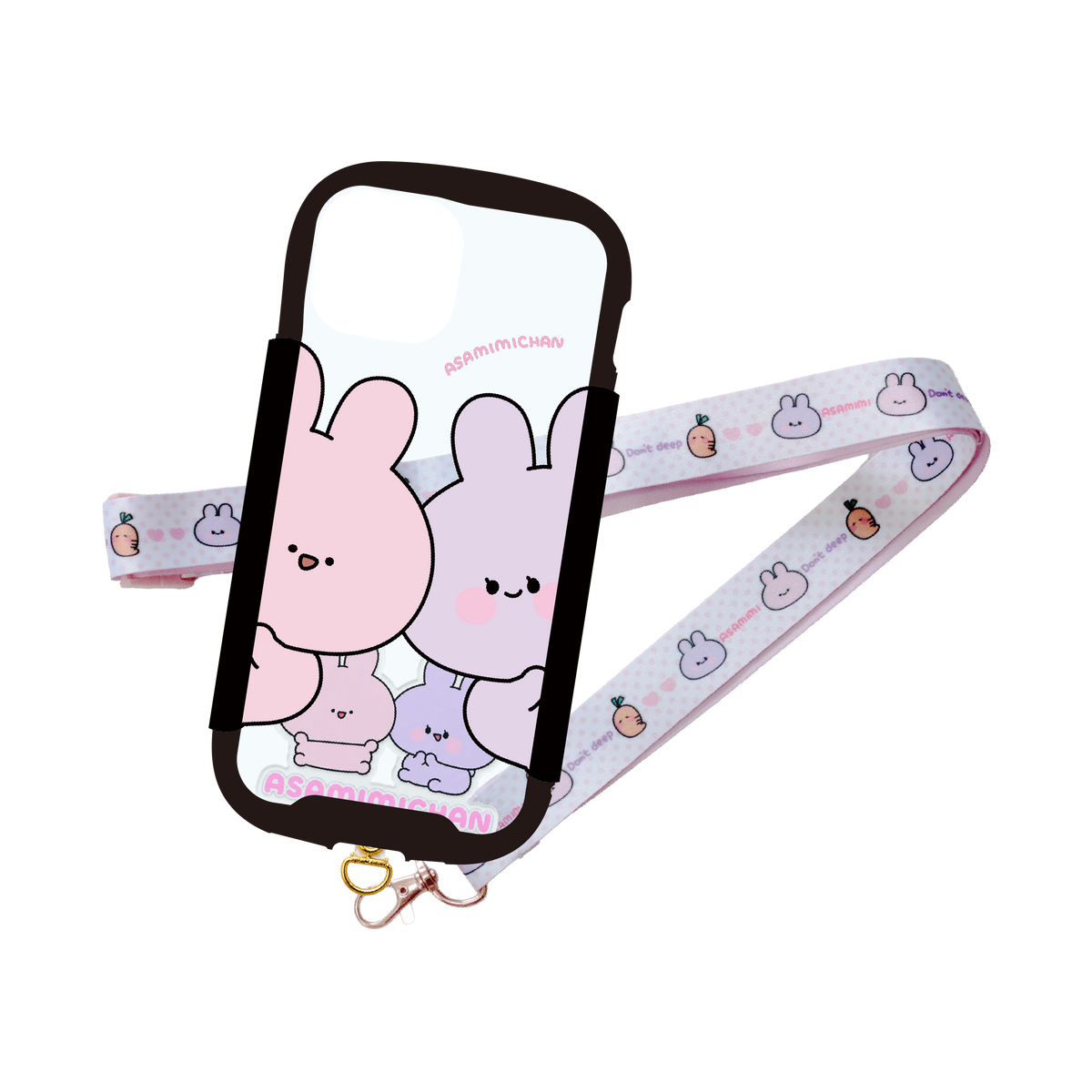 【あさみみちゃん】グリップiPhoneケース&ストラップセット【10月下旬発送】