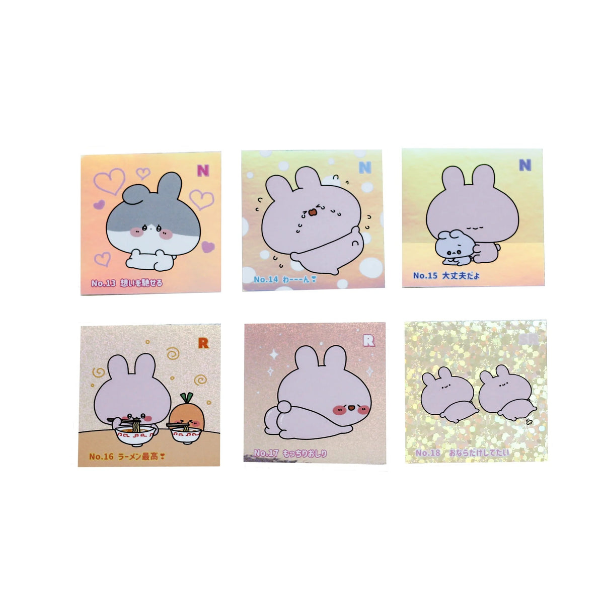 【あさみみちゃん】スクエアランダムホロステッカー第3弾(No.13-18)(再販)【9月下旬発送】