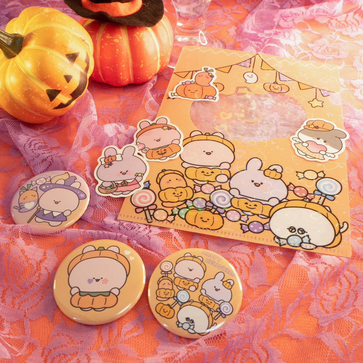 【あさみみちゃん】ハッピーハロウィンランダム缶バッジ(全3種)【10月下旬発送】