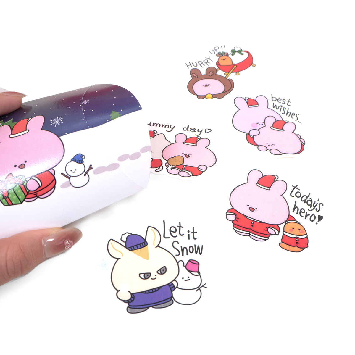 【あさみみちゃん】クリスマスステッカー(5枚入り)