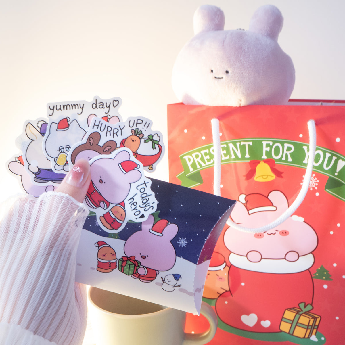 【あさみみちゃん】クリスマスステッカー(5枚入り)
