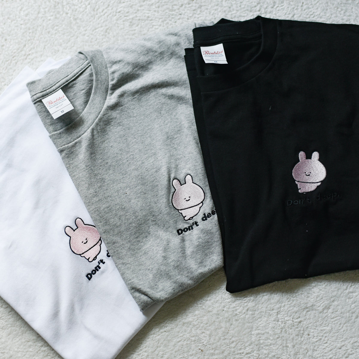 【あさみみちゃん】半袖刺繍Tシャツ(Don't deep)【受注生産】