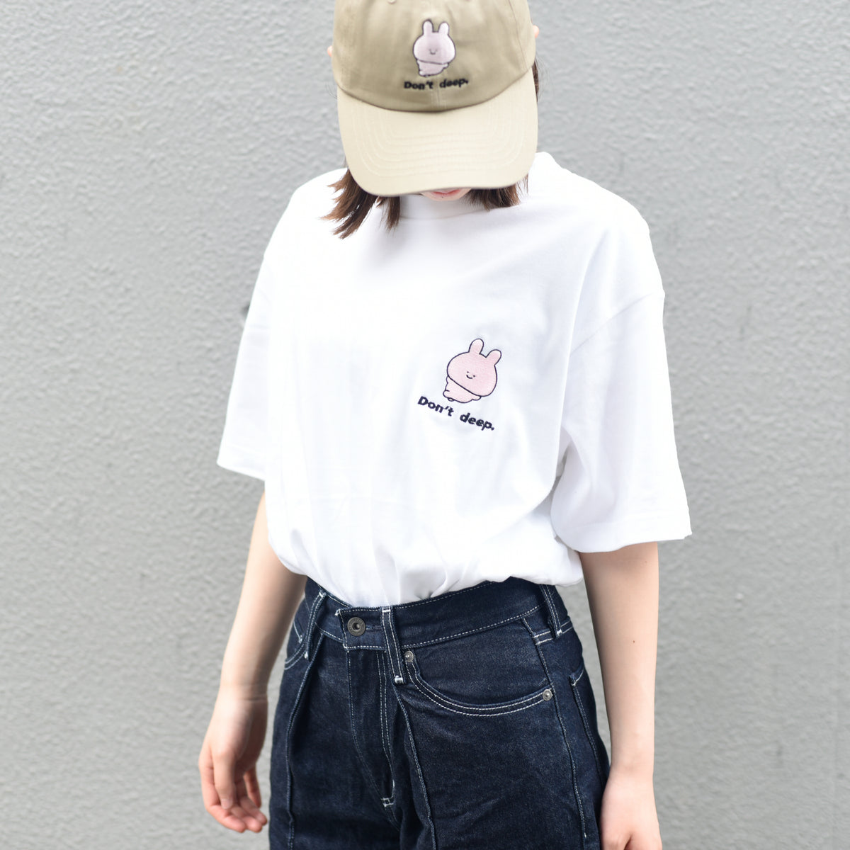【あさみみちゃん】半袖刺繍Tシャツ(Don't deep)【受注生産】