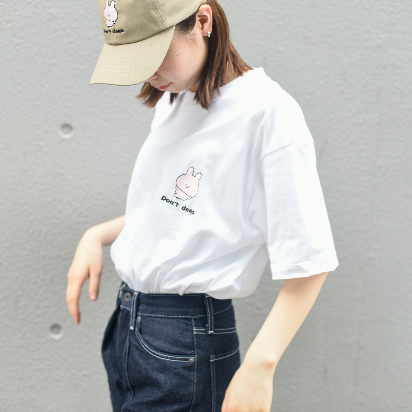 【あさみみちゃん】半袖刺繍Tシャツ(Don't deep)【受注生産】